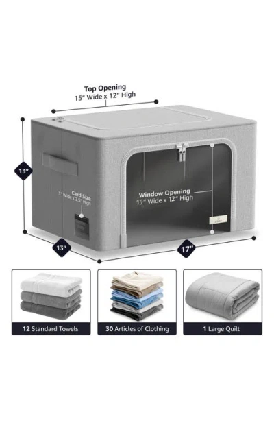 Sorbus Storage Bins With Metal Frame In Gray