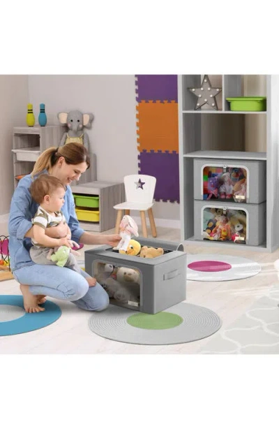 Sorbus Storage Bins With Metal Frame In Gray