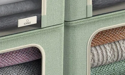 Sorbus 4 Pack Storage Bins With Metal Frame In Green