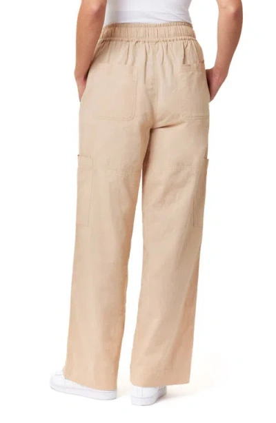 Scotch & Soda Noa Linen Blend High-rise Wide-leg Pants In Soft Camel