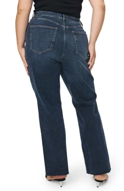 Warp & Weft Warp+weft Rfd Raw Hem High Waist Straight Leg Jeans In Deep Waters