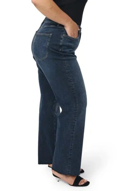 Warp & Weft Warp+weft Rfd Raw Hem High Waist Straight Leg Jeans In Deep Waters