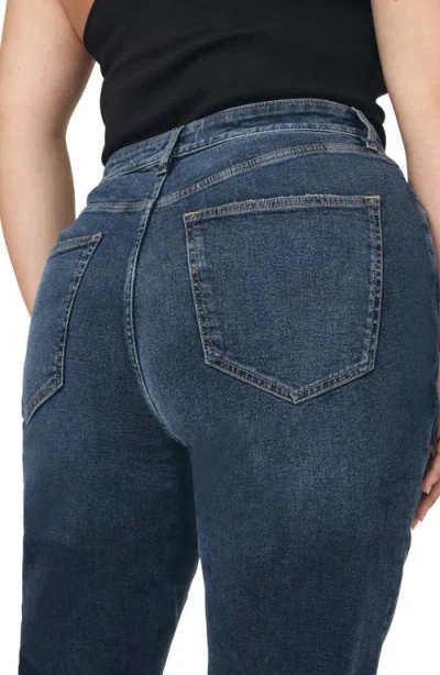 Warp & Weft Warp+weft Rfd Raw Hem High Waist Straight Leg Jeans In Deep Waters