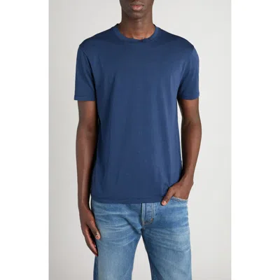 Tom Ford T-shirt With Round Neck And Short Sleeves In Blue
