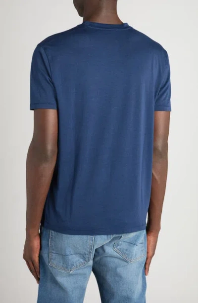 Tom Ford T-shirt With Round Neck And Short Sleeves In Blue