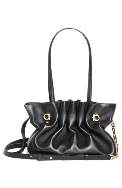 Ferragamo Women's Soft-bag Small Leather In Nero