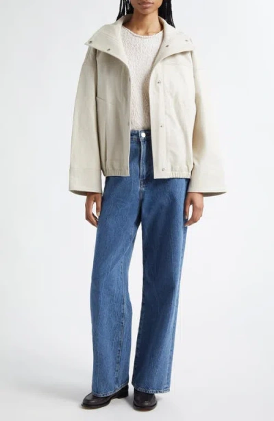 Rohe Reinvented Leather Jacket In Chalk