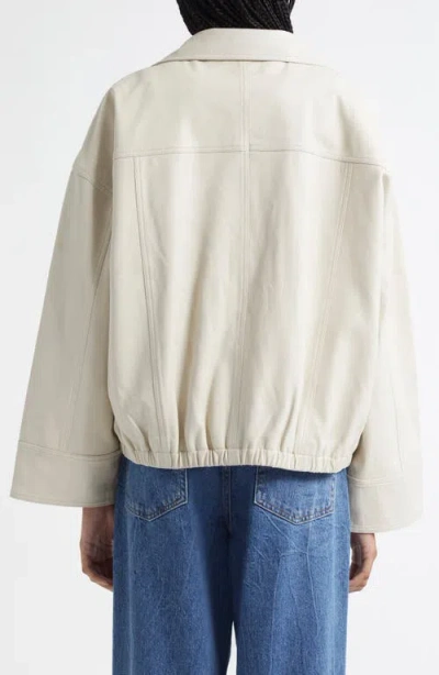 Rohe Reinvented Leather Jacket In Chalk