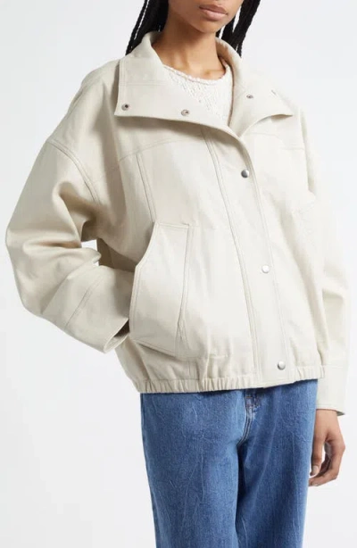 Rohe Reinvented Leather Jacket In Chalk