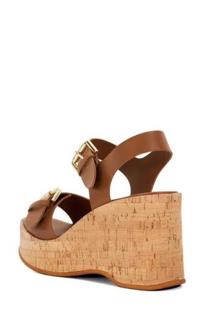 Dune London Kamia Platform Wedge Sandal In Tan