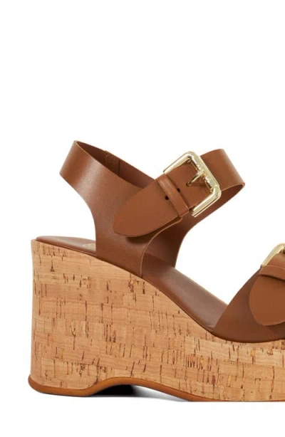 Dune London Kamia Platform Wedge Sandal In Tan