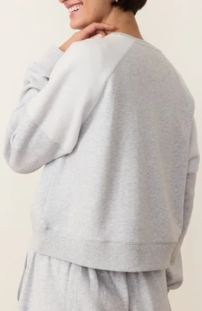 Marine Layer Cloud 9 Colorblock Crop Sweatshirt In Heather Grey