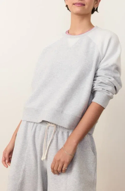 Marine Layer Cloud 9 Colorblock Crop Sweatshirt In Heather Grey