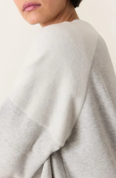 Marine Layer Cloud 9 Colorblock Crop Sweatshirt In Heather Grey