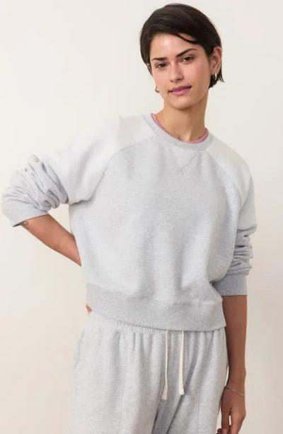 Marine Layer Cloud 9 Colorblock Crop Sweatshirt In Heather Grey