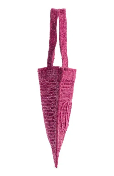 Chloé Chloe Women Fuchsia Raffia Estate Banana Shopping Bag In Pink