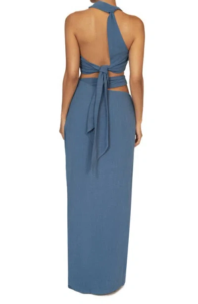 Jluxlabel New Age Crop Top & Maxi Skirt Set In Blue