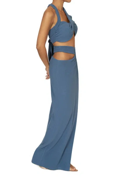 Jluxlabel New Age Crop Top & Maxi Skirt Set In Blue