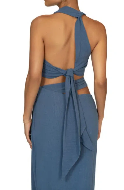 Jluxlabel New Age Crop Top & Maxi Skirt Set In Blue