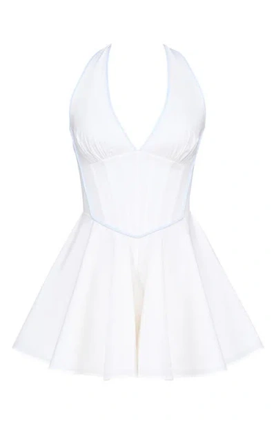 House Of Cb Eleanor Halter Romper In Cloud Dancer