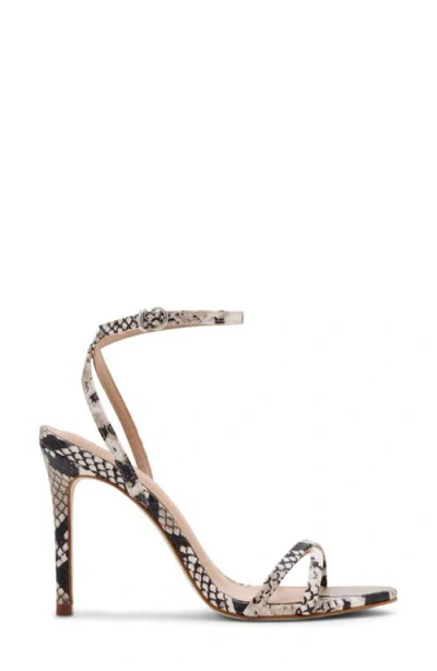 Steve Madden Ankle Strap Stiletto Sandal In Natural Snake