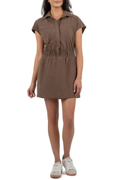 Kut From The Kloth Dorie Utility Minidress In Chocolate Brown