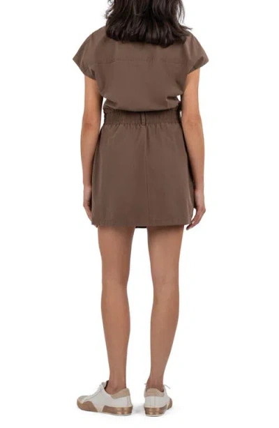 Kut From The Kloth Dorie Utility Minidress In Chocolate Brown