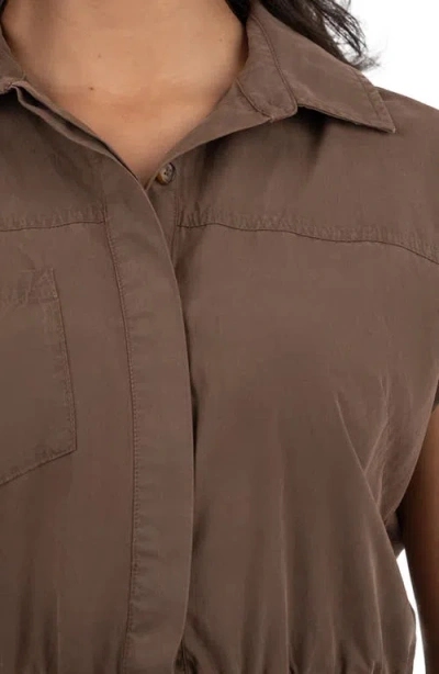 Kut From The Kloth Dorie Utility Minidress In Chocolate Brown