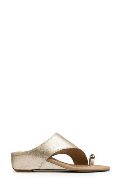 Donald Pliner Vesna Toe Loop Wedge Sandal In Platino