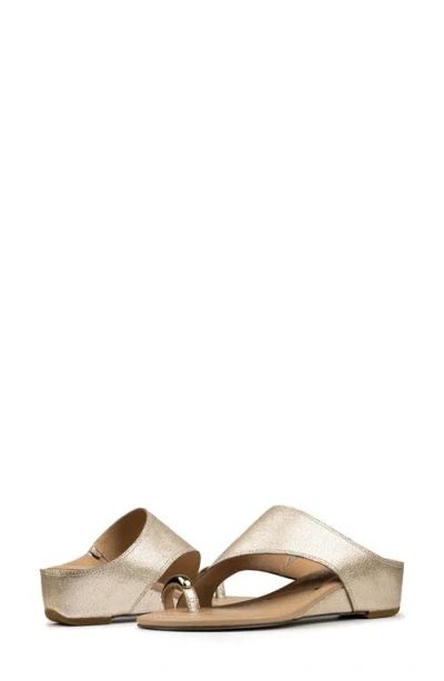 Donald Pliner Vesna Toe Loop Wedge Sandal In Platino