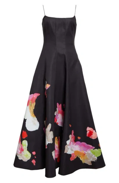 Acler Samstone Placed Floral Gown In Abstract