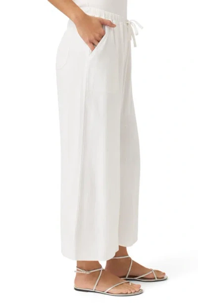 Splendid Hayden Terry Cloth Crop Wide Leg Pants In White