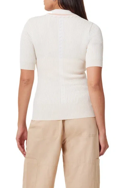 Scotch & Soda Short Sleeve Rib Polo Sweater In Soft Ice