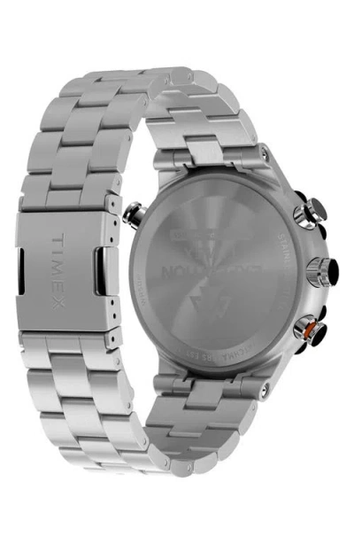 Timex Men's Quartz Analog Silver-tone Stainless Steel Watch, 45mm In Silver