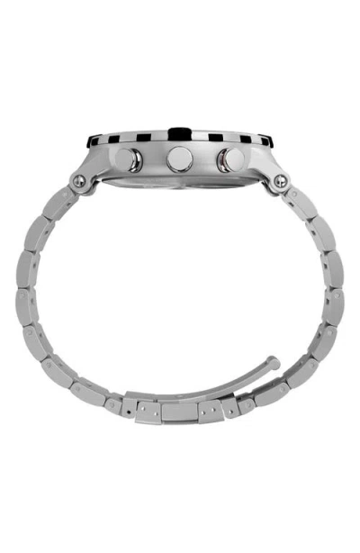 Timex Men's Quartz Analog Silver-tone Stainless Steel Watch, 45mm In Silver