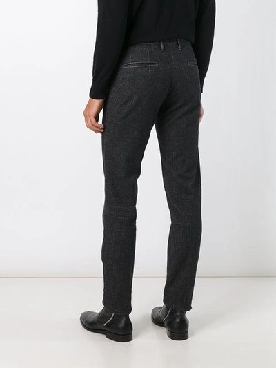 Shop Incotex Textured Tailored Trousers In Black