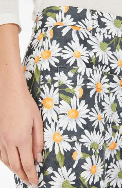 Weekend Max Mara High Waist Floral Pattern Trousers With Belt Loops In Black