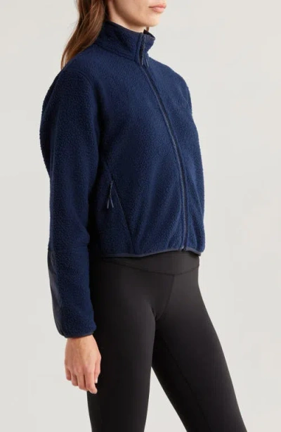 Halfdays Chapelle Water Repellent Fleece Jacket In Blue