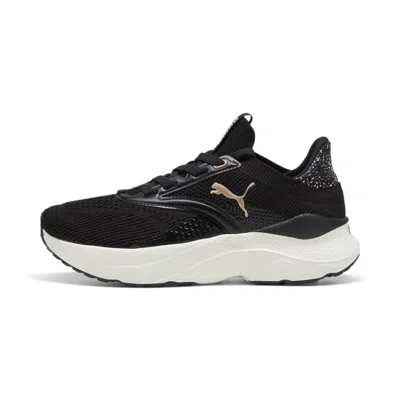 Puma Softride Mayve Leopard Running Shoes Women In Black
