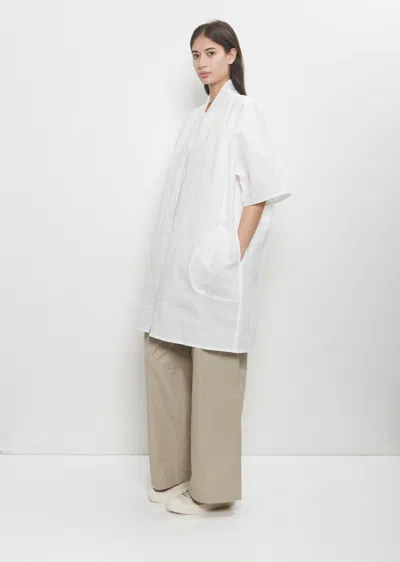 Sofie D'hoore Cotton Bremen Long Overshirt In Off White