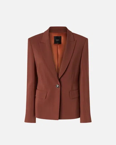 Pinko Gente Single-breasted One Button Jacket In Cinnamon