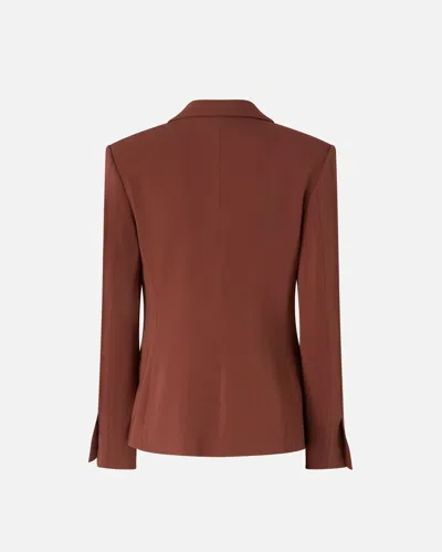 Pinko Gente Single-breasted One Button Jacket In Cinnamon