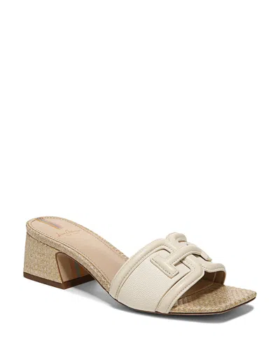 Sam Edelman ‘waylon' 45 Double E Single Band Leather Block Heeled Sandals In Modern Ivory