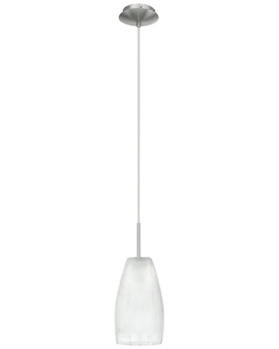 Eglo Crash 1 Light Mini Pendant With Matte Nickel Finish & Frosted Glass