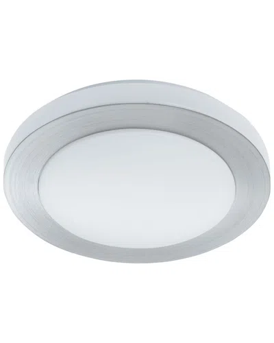 Eglo Carpi 1 1 Light Integrated Led Ceiling Light With Brushed Aluminum Finish & White Plastic Diffu