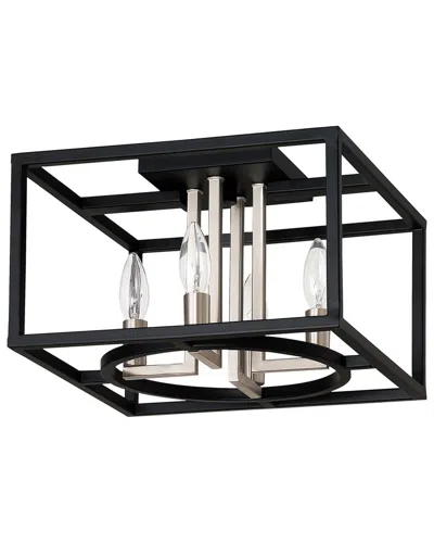 Eglo Mundazo 4 Light Open Frame Ceiling Light With Matte Black & Chrome Finish