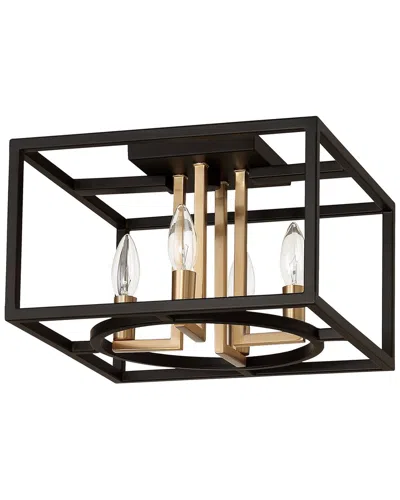 Eglo Mundazo 4 Light Open Frame Ceiling Light With Matte Black & Gold Finish