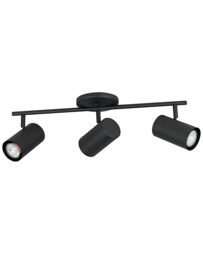 Eglo Calloway 3 Light Fixed Track Light With Black Finish & Black Adjustable Cylinder Shades