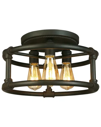 Eglo Wymer 3 Light Open Bulb Ceiling Light With Matte Bronze Finish