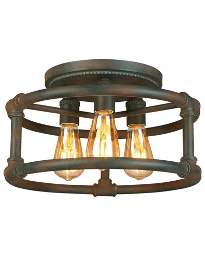 Eglo Wymer 3 Light Open Bulb Ceiling Light With Matte Bronze Finish